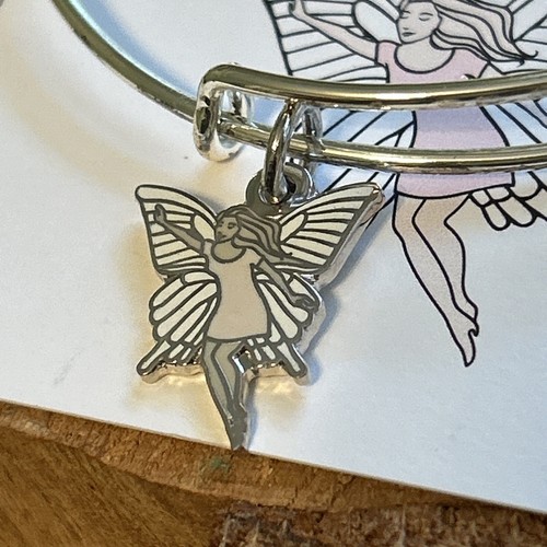 Alex and Ani "FAIRY" Shiny Silver Color Infused Adj Charm Bracelet w/Card NWT - 第 2/5 張圖片