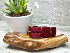 Burgundy/Red Ballistic Military Watch Strap w/ Gold Hardware 18mm,20mm,22mm