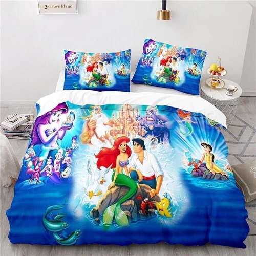 The Little Mermaid Princess Ariel 3D Quilt Duvet Cover Bedding Set Pillowcase UK - Picture 11 of 39