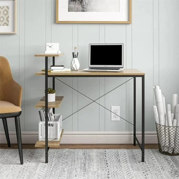 Mainstays computer desk with side shelves deals