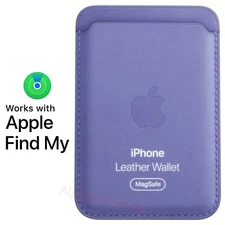 Genuine OEM Apple iPhone Leather Wallet Case with MagSafe Find My Wisteria