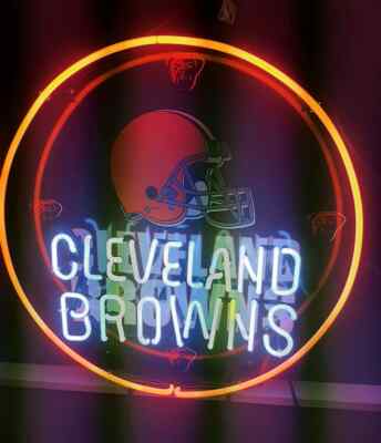 Cleveland Browns Dawg Pound 24''x24'' Neon Sign Light Lamp With HD Vivid Printing