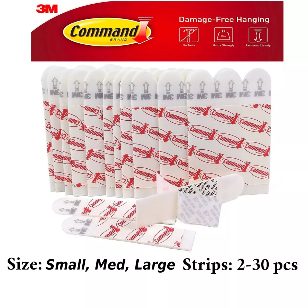 3M Command Picture Hanging Refill Strips Hooks Poster Small MEDIUM