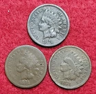 1874 IHP Indian Head 1c One Cent Lot of 3