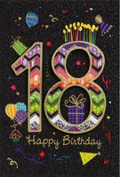 18. Geburtstag Collage GlüCkwunschkarte Mit Briefumschlag VolljäHrigkeit Symbole