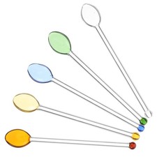 5pcs Glass Stirring Rods: Stylish Glass Mixing Spoons - Long Handle Coffee And