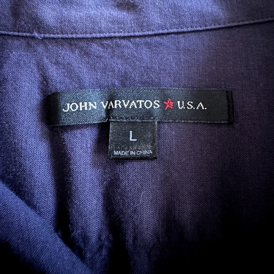 Camisa de vestir John Varvatos EE. UU. Para hombre con botones púrpura oscuro manga larga talla L Foto 3 de 4