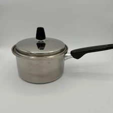 Vintage Regal Ware Sauce Pan Pot  w-Lid 18-8 3 Ply Stainless Steel