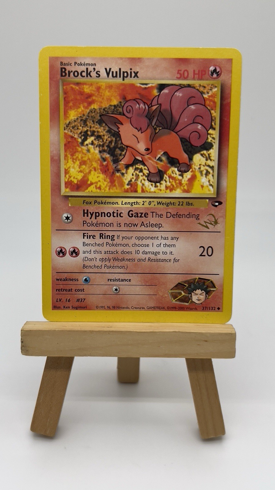 BROCK'S VULPIX With W WOTC Stamp Pokemon Card - WOTC Promo - 37/132 - LP