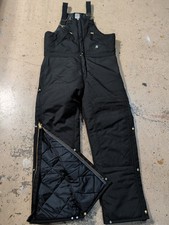 NOS Carhartt R33 Arctic Duck Quilt Lined Mens 40x36 Black Overalls USA