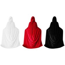 Unisex Adult Hooded Cape Medieval Renaissance Cloak Devil Witch Cosplay Costume