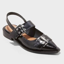 Women Peyton Double Buckle Slingback Flats with Memory Foam Insole - Wild