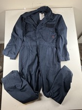 US Navy Coveralls Utility Flame Resistant Mens 48R Blue FR Mechanic Coverall