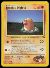 Brock's Diglett 67/132 Common Gym Challenge Pokemon Unlimited Heavily Played