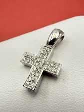 CROCE Salvini White Gold 0.30  CT Diamond Cross Necklace ORO BIANCO come nuova