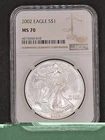 2002 1oz .999 American Silver Eagle | NGC MS70 #010