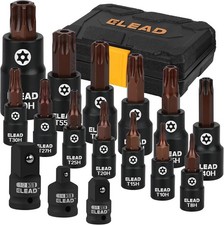 16pcs Torx Bit Socket Set T8-t60 S2 Steel Star Torque 14 38 12 Drive