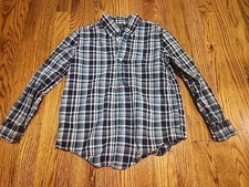 Polo Ralph Lauren Boys Plaid Long Sleeve Shirt Button Up Size S 7 Blue Green