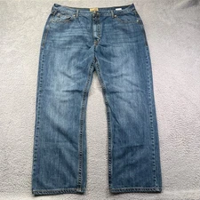 Wrangler 20X Jeans Mens 42x34 Blue Bootcut Whiskers Western Medium Wash Denim