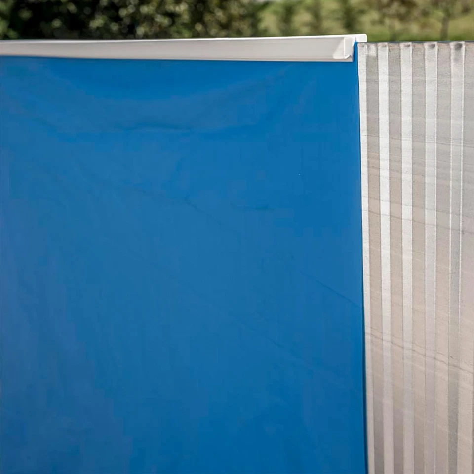 Stahlwandpool Gre GIANT Set rund 460x120cm Pool stein holz Folie blau Leiter - Bild 2 von 4