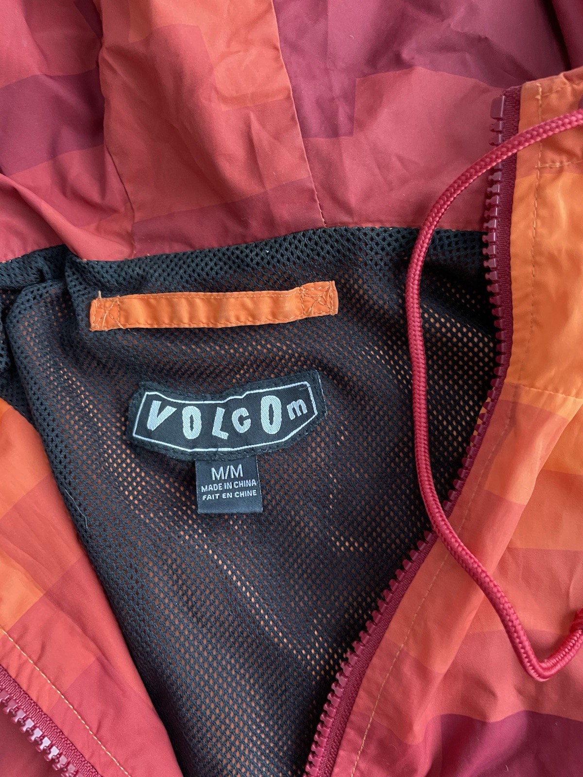 Volcom Orange Gradient Windbreaker Jacket Vintage… - image 2