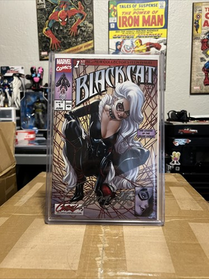 #ad BLACK CAT #1 signed J SCOTT CAMPBELL COA MCFARLANE HOMAGE variant MARVEL 2019 NM $200.00