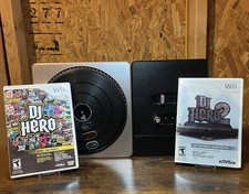 DJ Hero 1 & 2 Game Bundle With Turntable Nintendo Wii Tested And Works