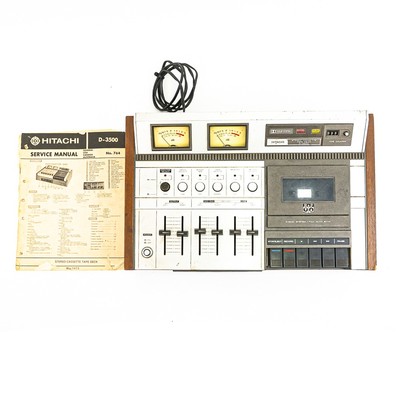 Hitachi D-3500 Stereo Cassette Deck   Sold As-Is (Rewind Not Working)
