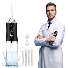 Cordless Rechargeable Water Dental Flosser Oral Irrigator with 3 Modes & 4Tips
