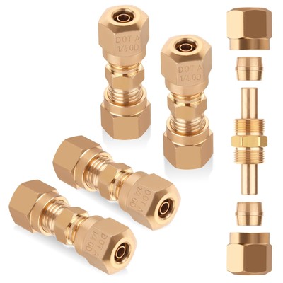 Air Brake Nylon Tubing Brass Union Fitting, 1/4'' Air Compression Straight Uni...