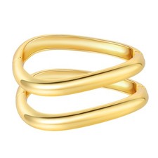 Gold Bangles Bracelets for Women Chunky Gold Cuff Bracelet Set 2PCS Trendy Brace