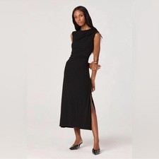 ASTR The Label Draped Midi Dress Size Small Black NWOT