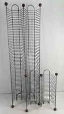 Lot of 2 Metal Wire CD Storage Racks Hold 120 + 40 Discs Media Organizer Y2K