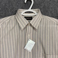 Botany 500 Mens Striped Long Sleeve Button Down Shirt 15.5/34-35 Cotton Blend