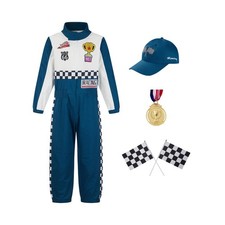 Race Car Driver Costume Boy Girl,Kid Racer Jumpsuit with Car Cap,To... Fast Ship