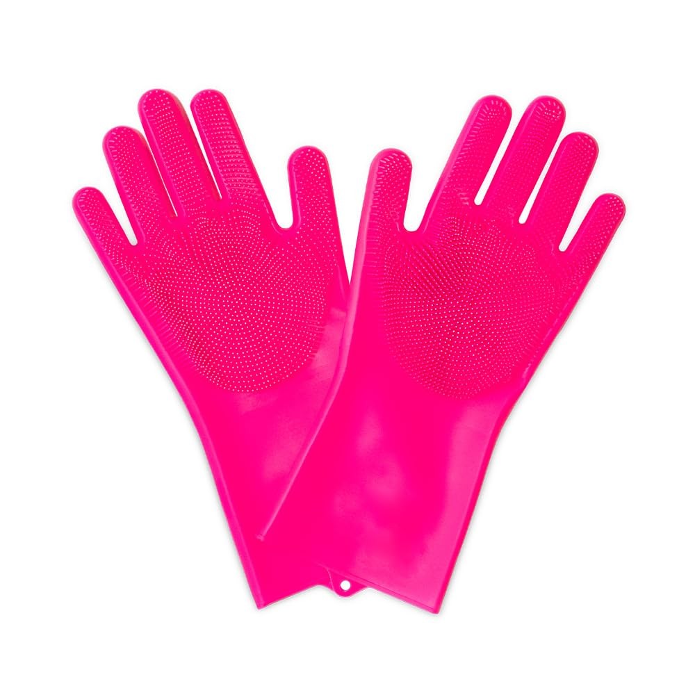 Gants de nettoyage en silicone étanches taille moyenne vaisselle et maison