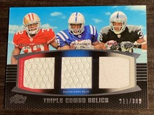 2011 Topps Prime Triple Combo Relics /388 Delone Carter Taiwan Jones Hunter RC