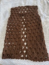 Vintage 1960's/1970's Brown Crocheted Vest Size Med Boho Minimalist Never Worn
