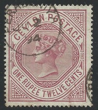 1887 CEYLAN - SG n° 201 1r12 rose mat reine Victoria D'OCCASION
