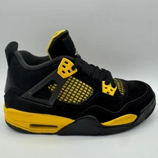 Air Jordan 4 Retro Lightning Sneakers Youth Size 5Y Black Yellow Shoes