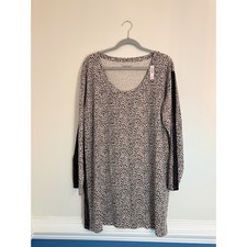 Victoria Secret Nightgown Leopard print long sleeve lace detail Size L NWT