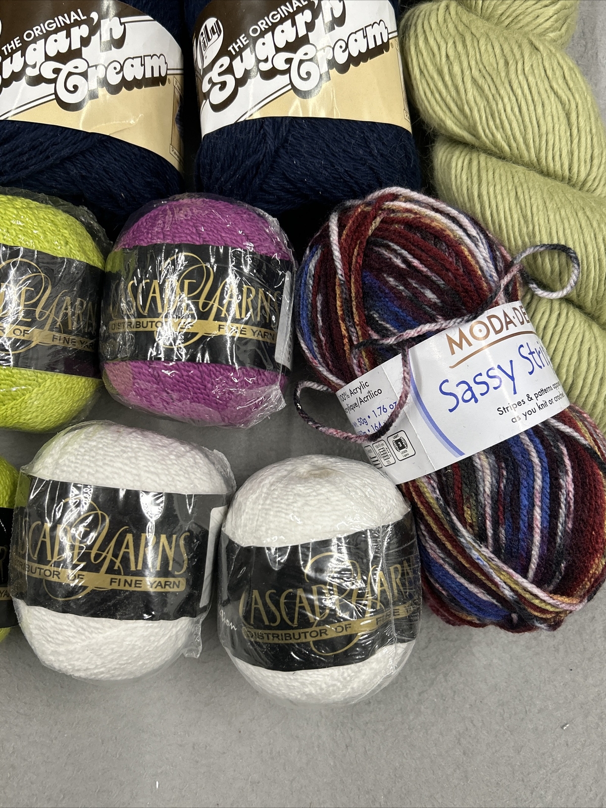 Yarn Huge Lot 47 New Skeins Different Colors Brands Wool Silk Cotton