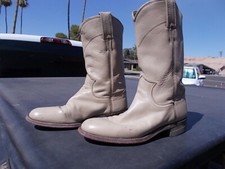 Distressed Chore cream Justin Ropers Western Cowgirl Cowboy Boots Girls Sz 4.5 B
