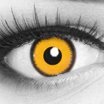 Farbige Gelbe Lunatic Sun Halloween Kontaktlinsen mit GRATIS Behälter Fun Crazy