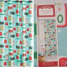 Holiday Time HOLIDAY GREETINGS Christmas Graphic Fabric Shower Curtain - 72 x 72