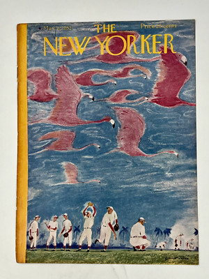 Original March 8, 1952 New Yorker Cover: Baseball spring train Florida Flamingos