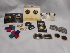 10 Vintage Shoe Clip Clips Rhinestones Filigree Silver Gold Leather Pearl Lot