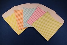 Library Pockets, bulk assorted colors - checkered and solid