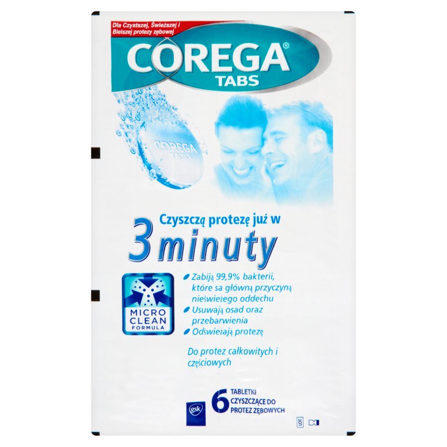 5901208701889 Corega Tabs tabletki czyszczące do protez 6 tabletek (P1) Corega