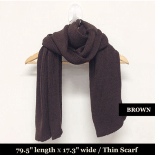 Knitted Winter Thin Scarf - High Quality Long & Wide Size Unisex Plain Color - Picture 13 of 13
